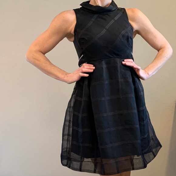Vintage Plaid Organza Dress w/ Embellishments - Picture 3 of 5